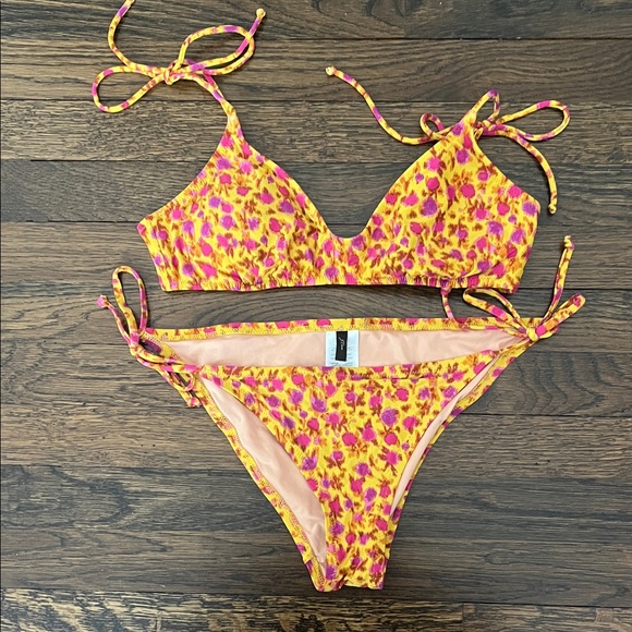J. Crew Other - J.Crew Medium Yellow and Pink Bikini Set